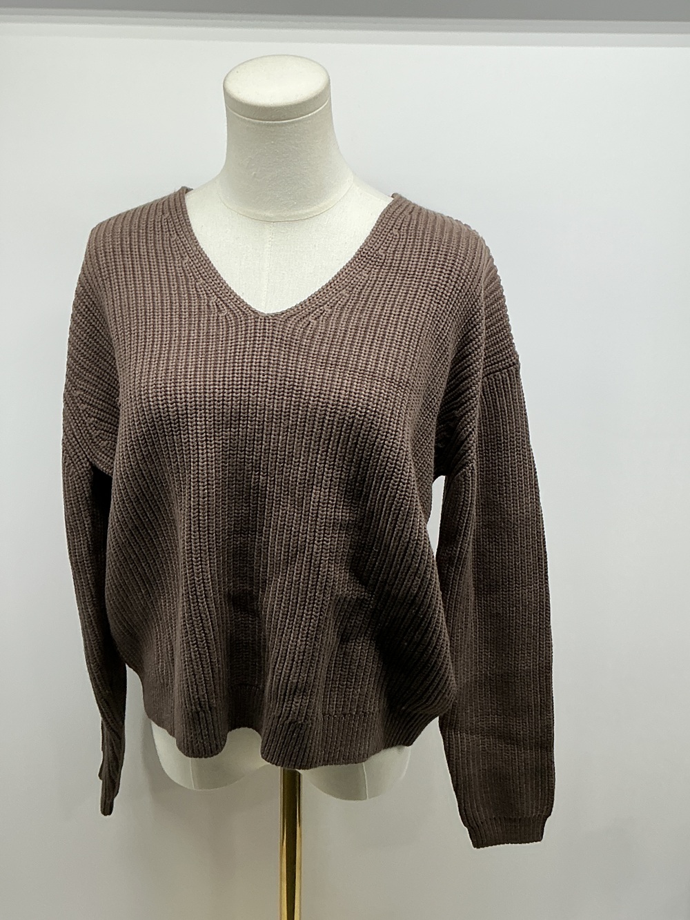 100% Organic Cotton Fisherman V-Neck Sweater